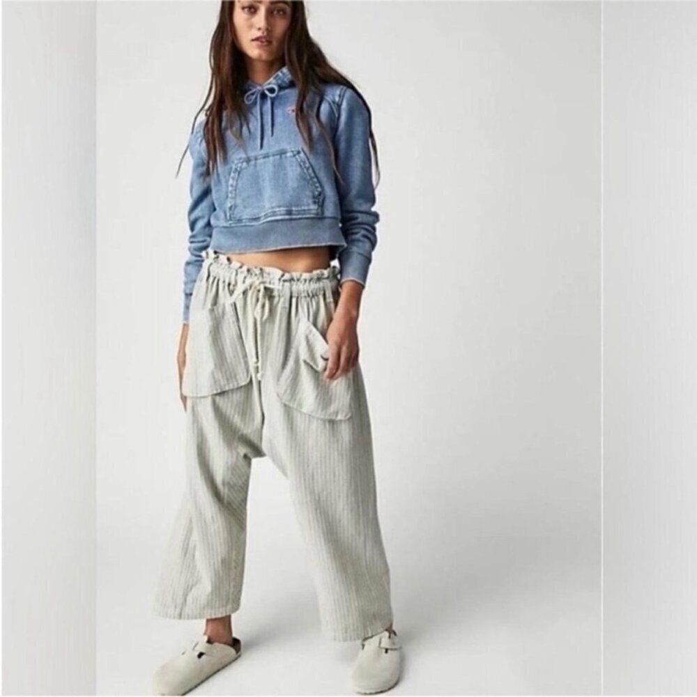 Free People Runyon Oversized Stripe Pants XS Boho Harem Bohemian